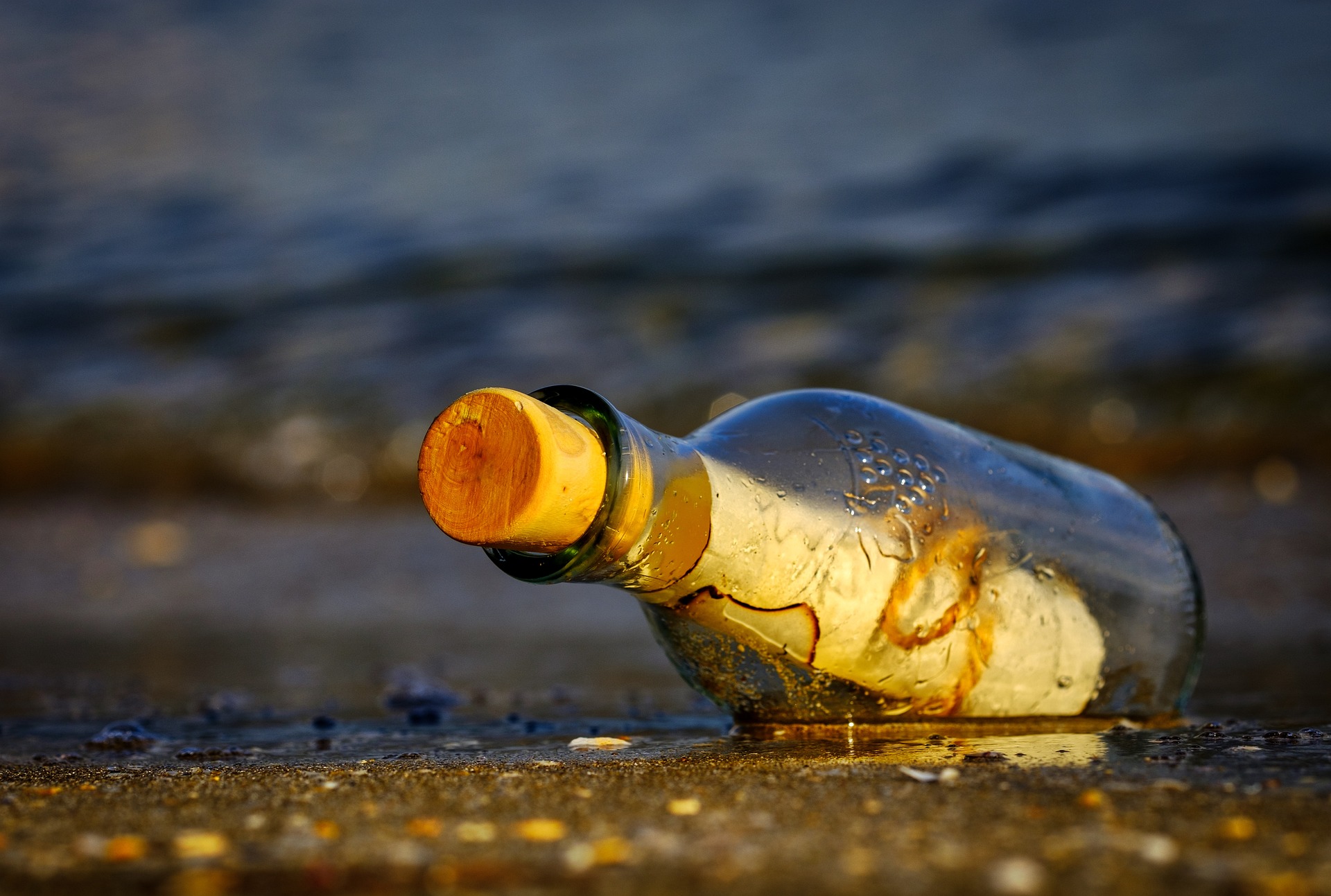Message in a bottle representing communication