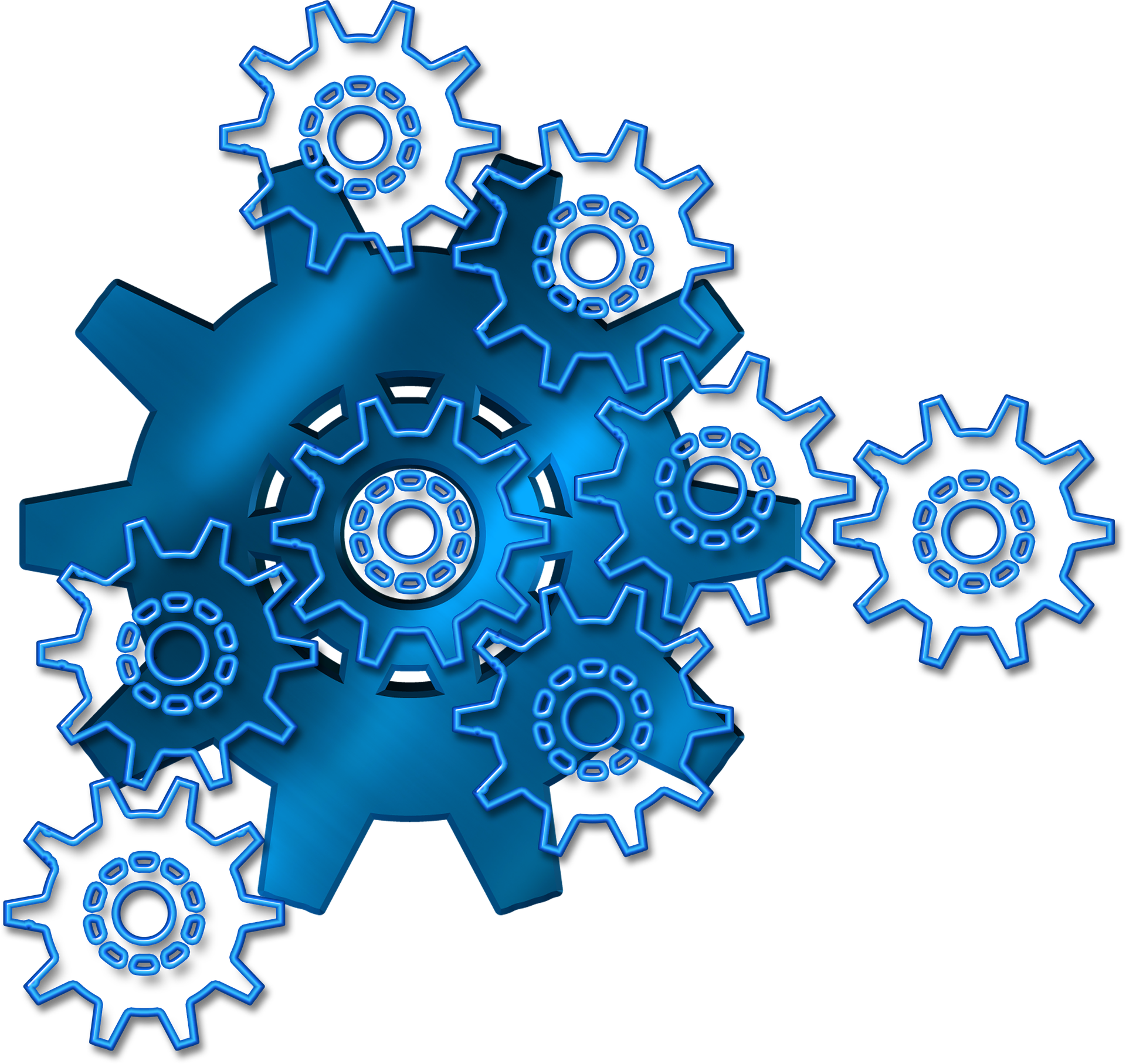 Interlocking gears representing team collaboration